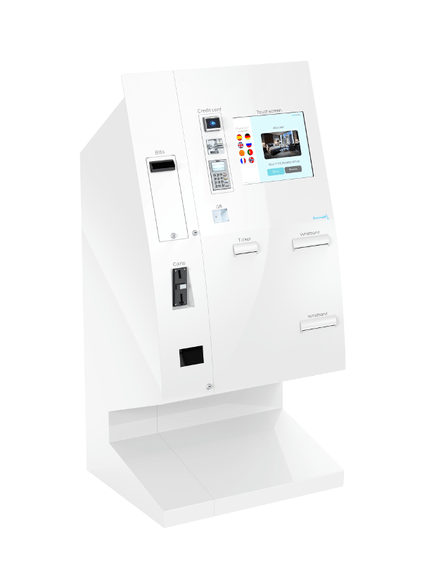 Recepción automática con kiosco de check-in Roommatik L-300 blanco