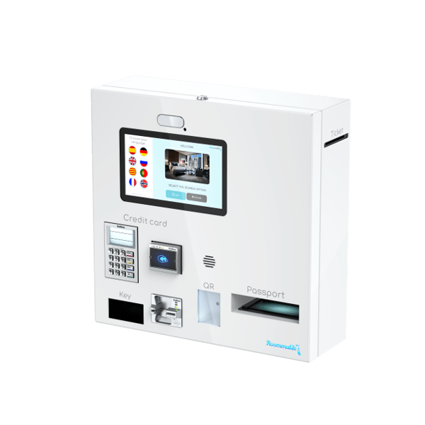 Recepción automática con kiosco de check-in Roommatik S-301 blanco