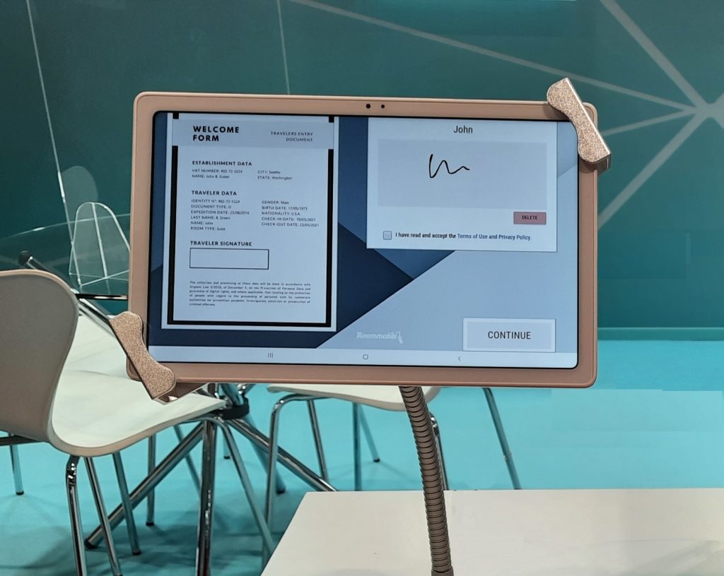 Firma en tablet para recepción atendida