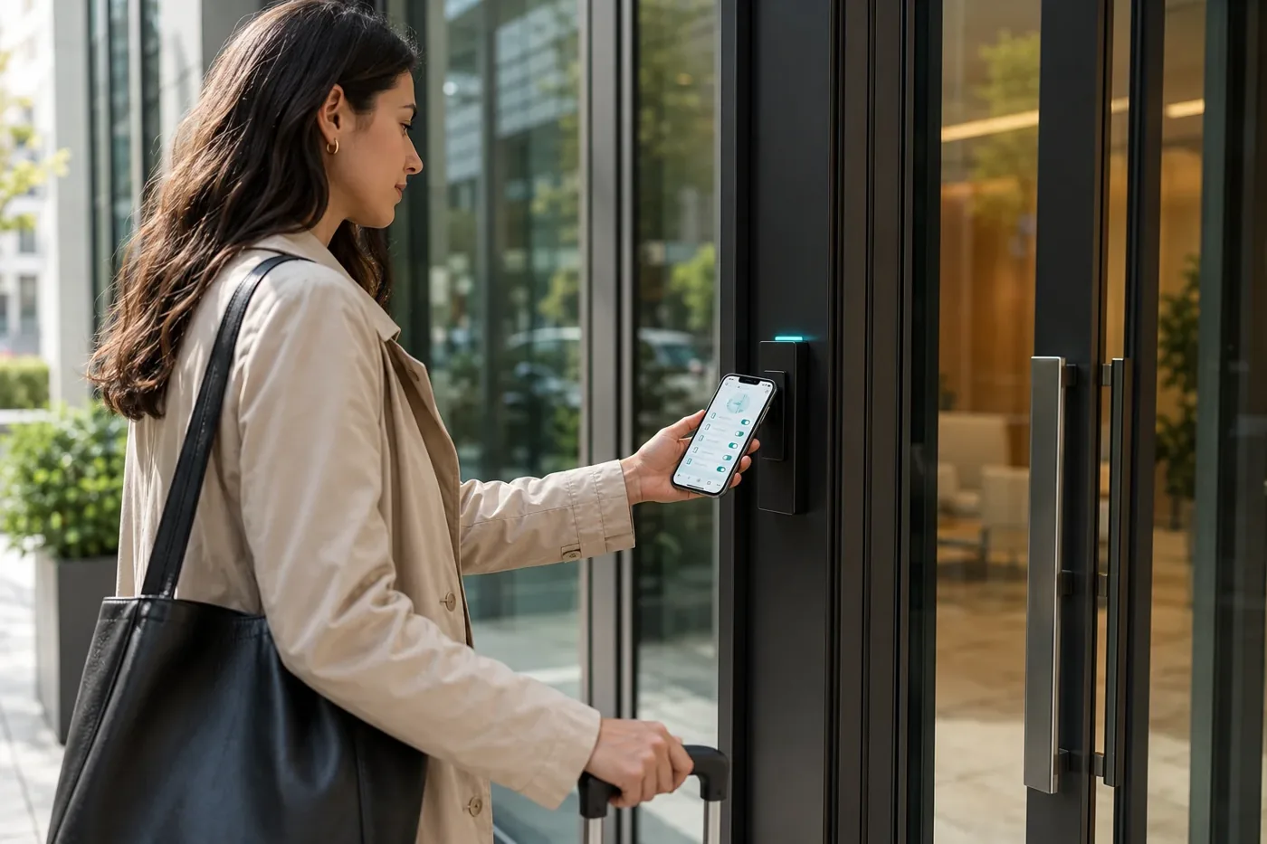 Client arrivant de nuit dans un établissement sans réception et entrant avec la clé sur son téléphone