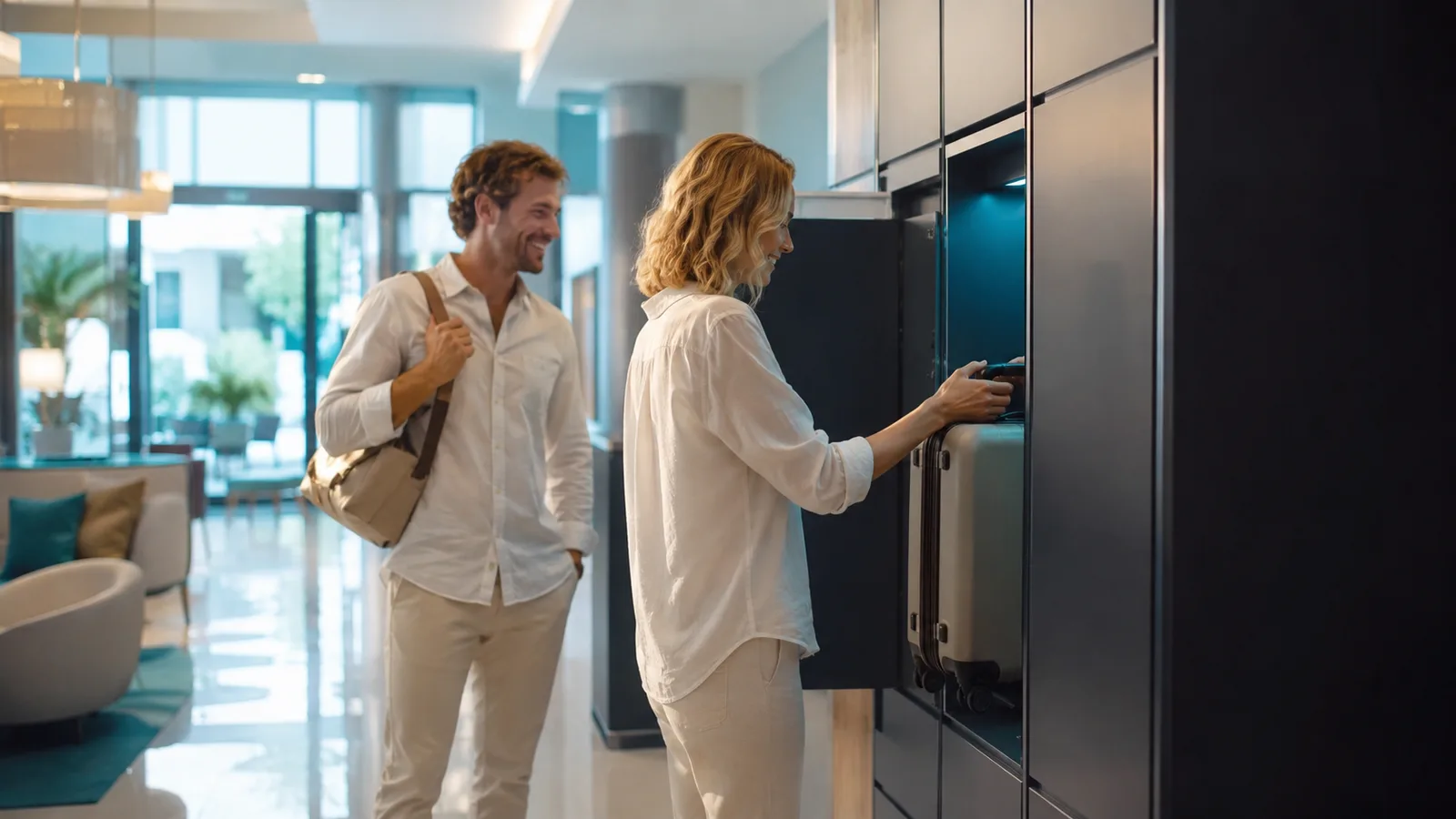 Guests storing their suitcase when arriving before check-in