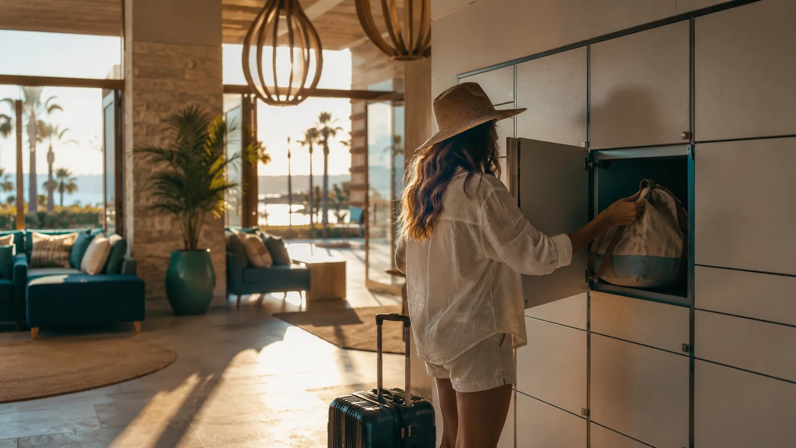 Guest collecting their luggage after check-out