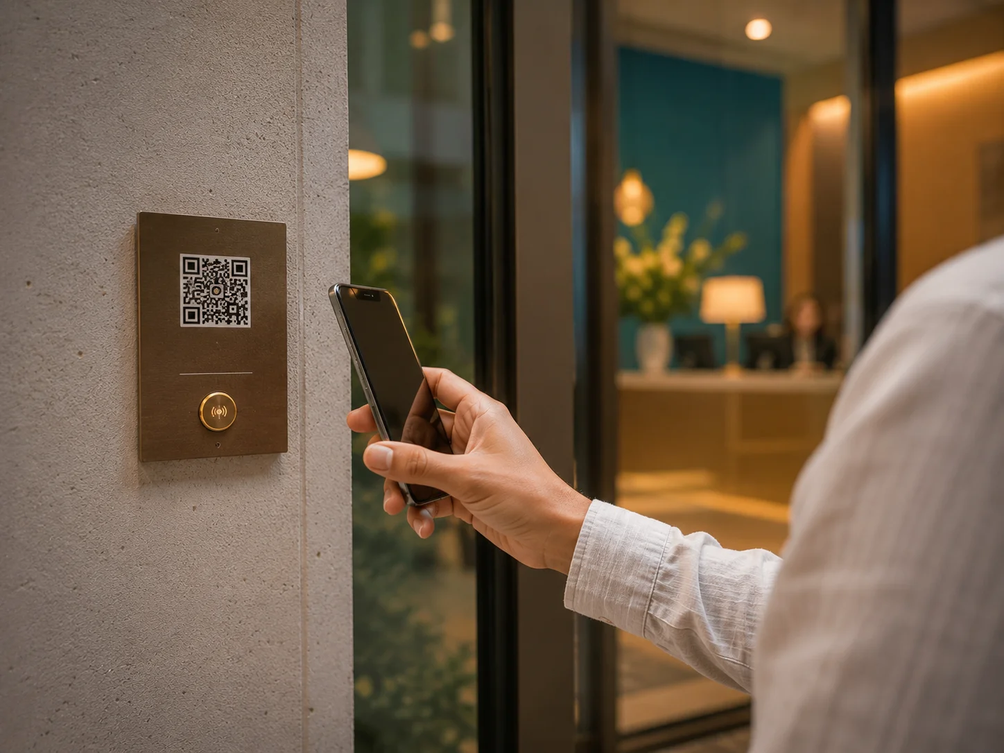 Guest scanning a QR code to start the video call